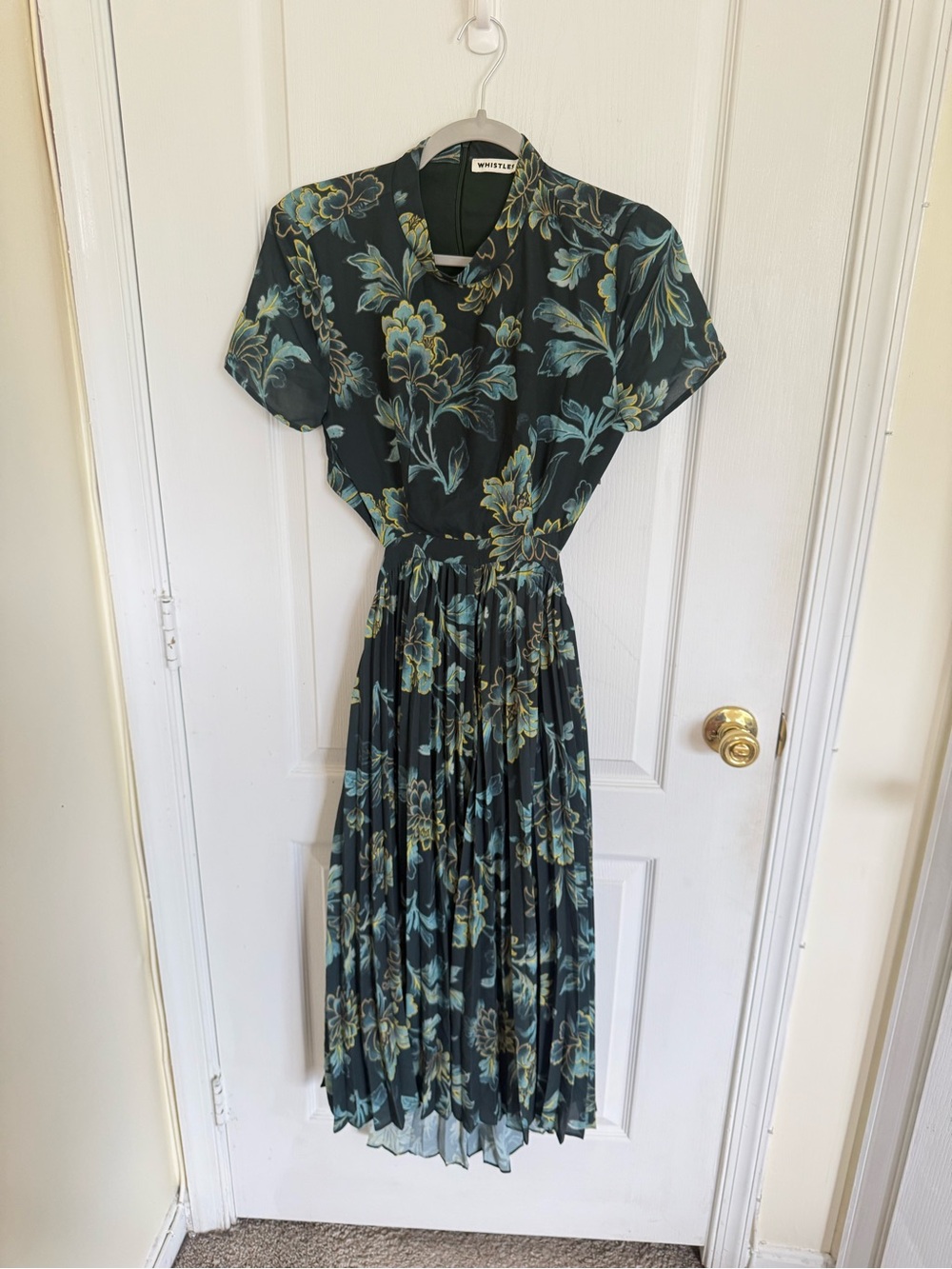 Whistles Lyle Print Alexandra Open Back Midi Dress - Picture 2 of 6